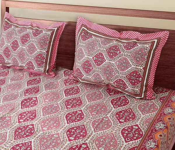 Pink_Cotton_The_Jaipuri_Lattice_Double_Bedsheet_With_Pillow_Cover_90_X_108_Cm